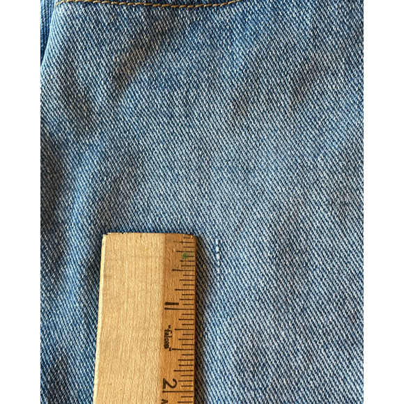 3/$20 PacSun Sz XS 23 Denim Mini Skirt 14"L Ruffle on Waist 5 Pocket Jeans Style - Picture 8 of 8